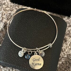 Silver Charm Bangle Bracelet